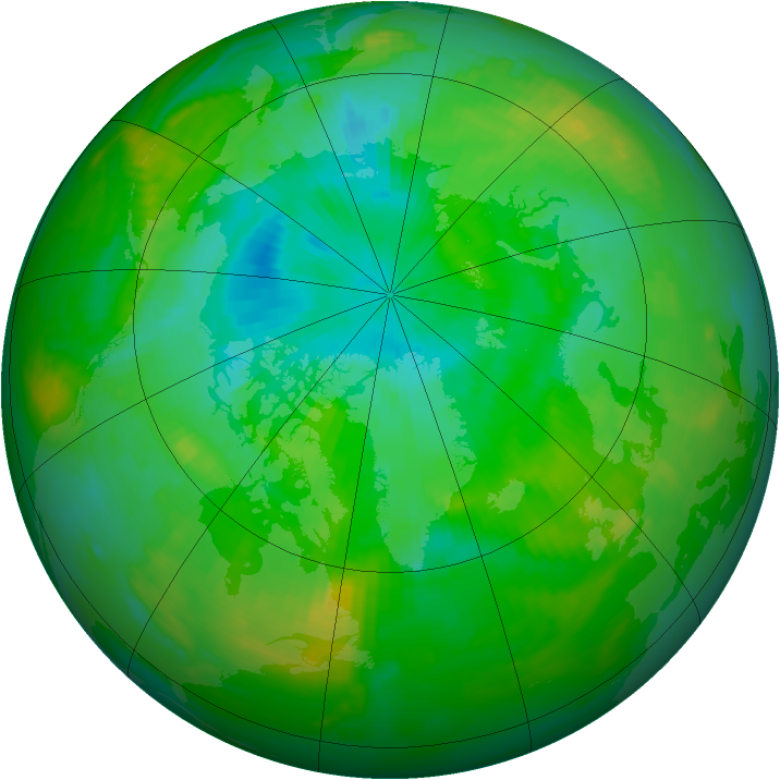 Arctic ozone map for 30 July 1989